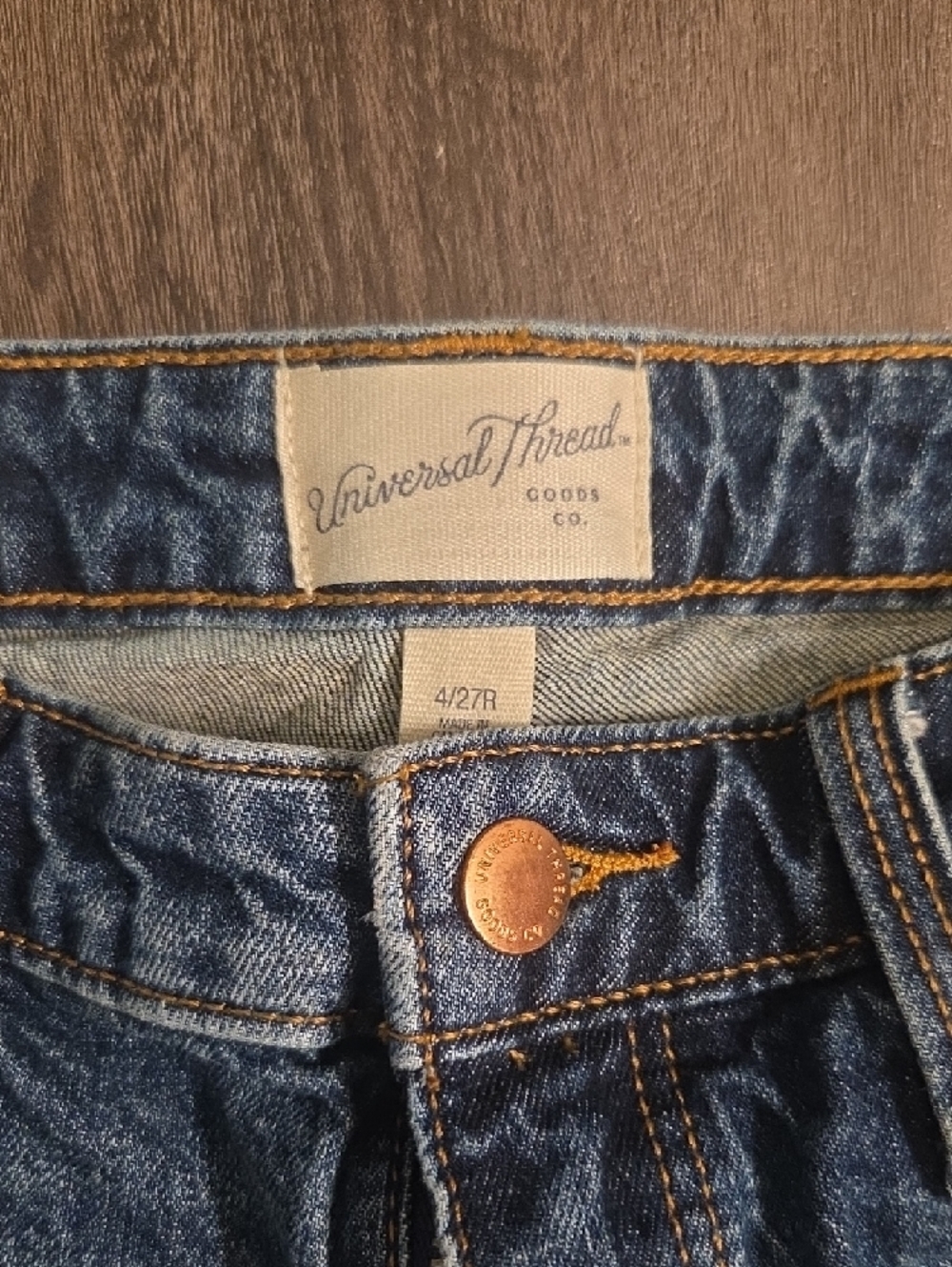 Universal Thread Blue Denim Cutoff Shorts with Frayed Hem - Picture 2 of 4